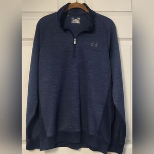 Under Armour Cold Gear Blue Long Sleeve 1/4 Zip Sweatshirt Pull Over Size Large